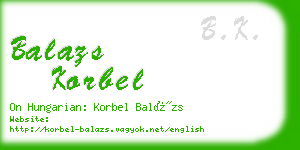 balazs korbel business card